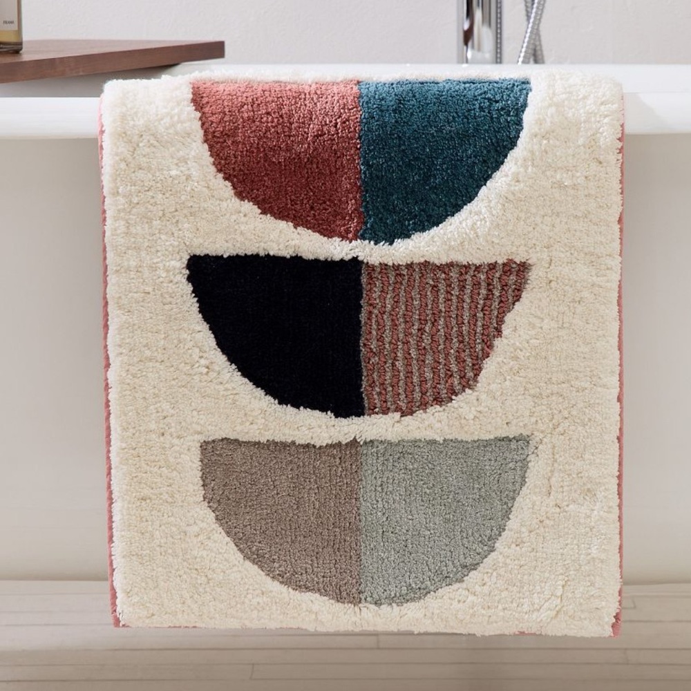 West Elm Cream and Multi-Color Geometric Door Mat 17x25 - Picture 12 of 15